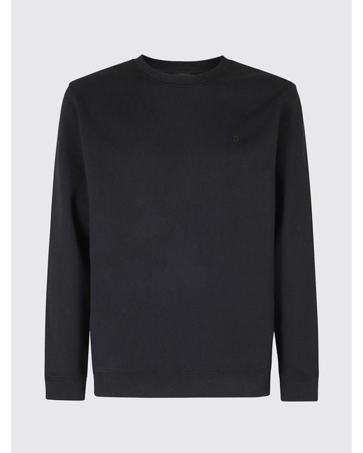 Dondup Blue Cotton Crewneck Jumper With Contrast Logo for men
