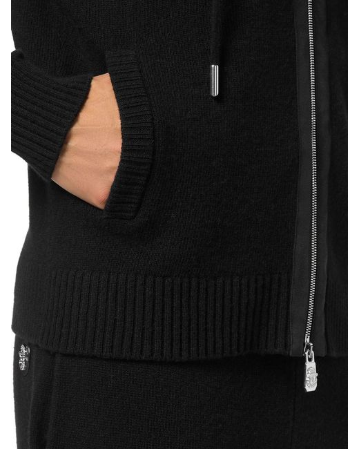 Billionaire Black Cashmere And Wool Blend Hoodie for men