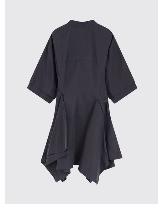 Alaïa Black Asymmetric Cotton Chemisier Dress