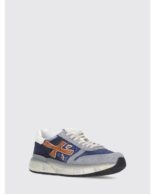 Premiata White Mick Suede And Nylon Sneakers for men