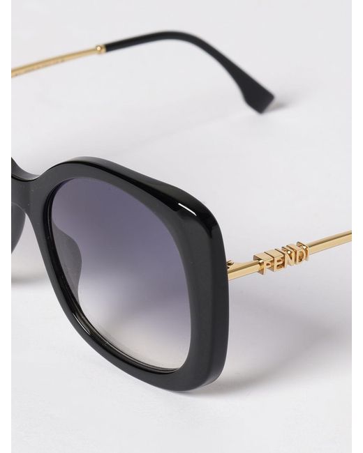 Fendi White Graphy Metal And Acetate Sunglasses
