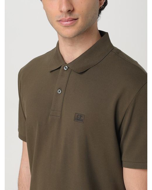 C P Company Green Short Sleeve Polo Shirt for men