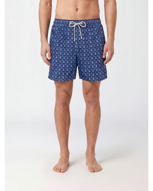 Mc2 Saint Barth Blue Printed Boxer Swim Trunks for men