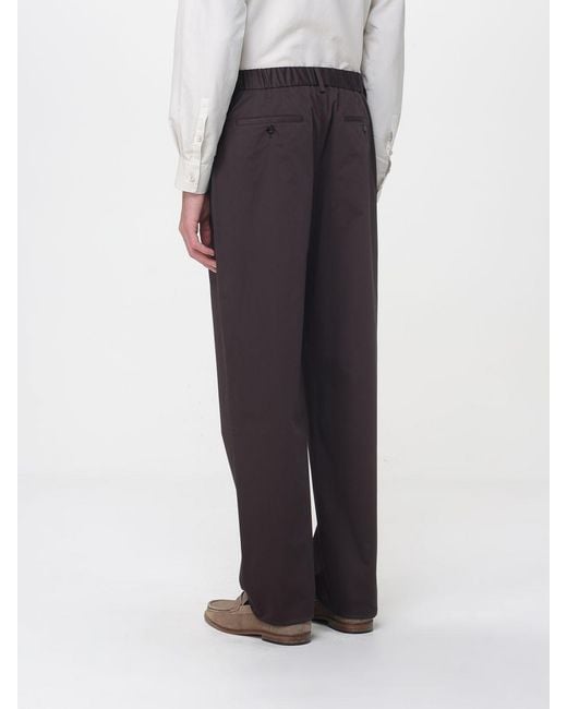 Agnona Brown Wide Leg Cotton Blend Trousers for men
