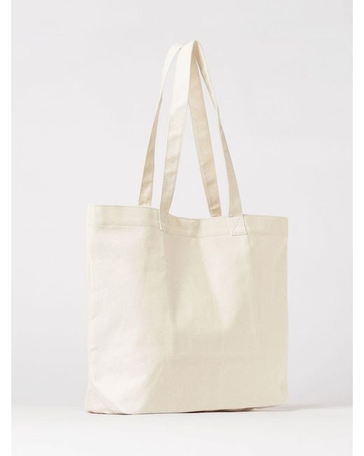 Barbour White Script Cotton Canvas Bag for men