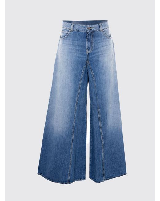 Pinko Blue Cotton Denim Flared Jeans