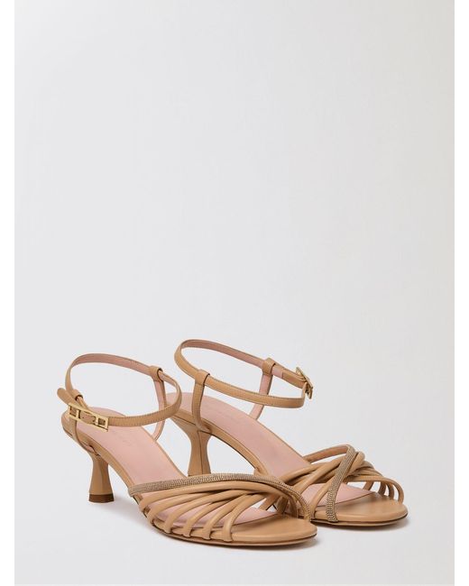 Fabiana Filippi Natural Nappa Sandal With Monile