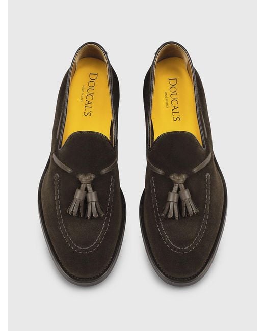 Doucal's White Suede Loafers With Tassels for men