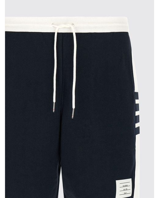 Thom Browne Blue Cotton Jogging Shorts for men