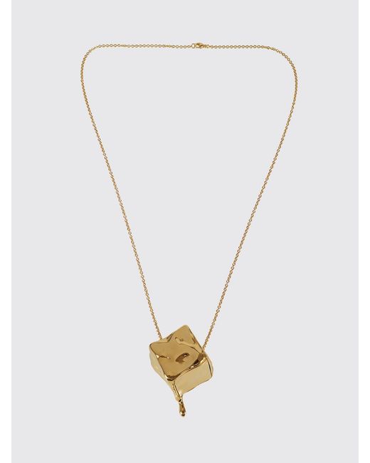Rabanne White Brass Necklace With Pendant