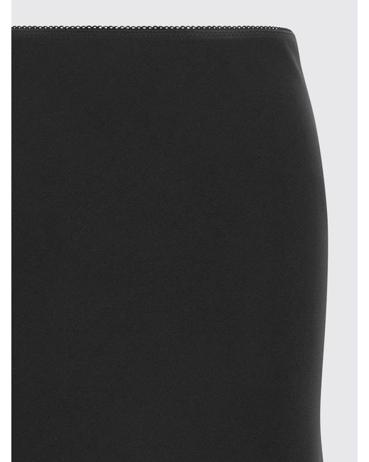 Fabiana Filippi Black High-Waisted Satin Midi Pencil Skirt
