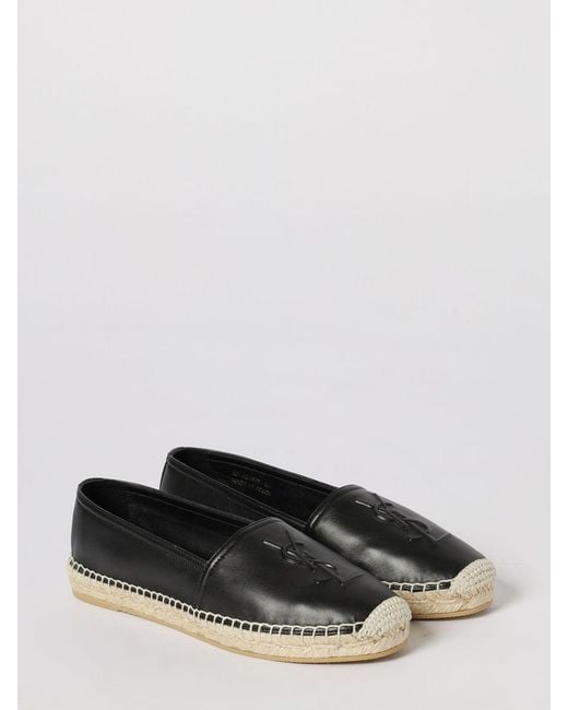 Saint Laurent White Leather Espadrilles