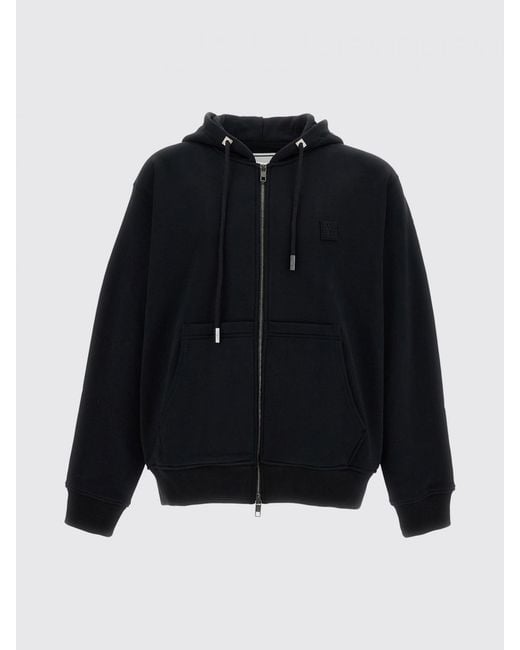 Wooyoungmi Black Contrast-Logo Cotton Zip-Up Hoodie for men