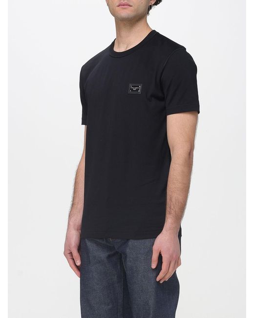 Dolce & Gabbana Black Dolce &Amp Gabbana Cotton T-Shirt With Logo for men