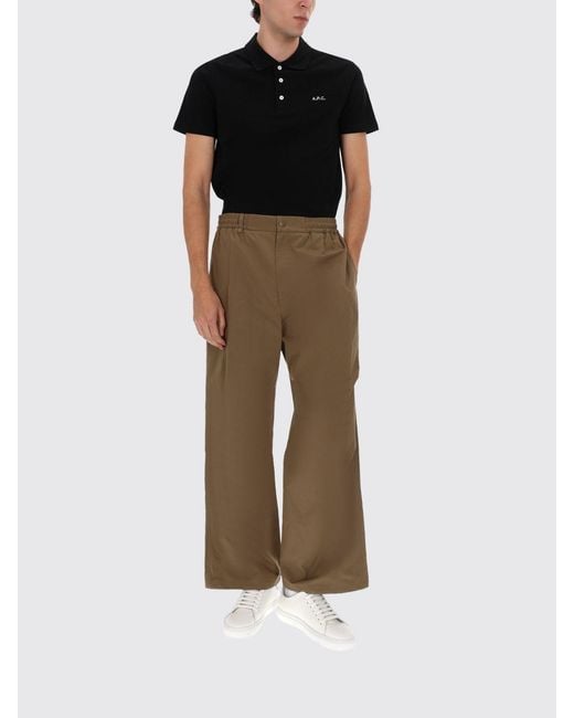A.P.C. Black Basic Cotton Polo With Logo for men