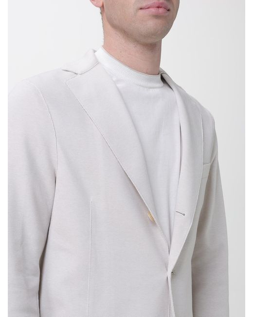 Eleventy Gray Single-Breasted Piqué Jersey Blazer for men