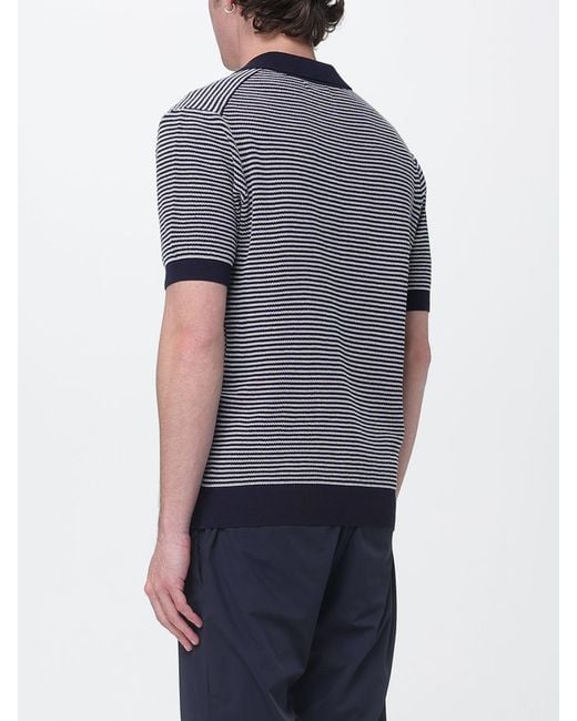 Kangra Gray Striped Cotton Polo Shirt for men