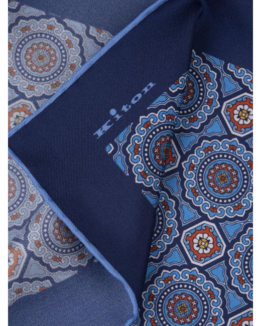 Pochette Con Pattern Mandala di Kiton in Blue da Uomo