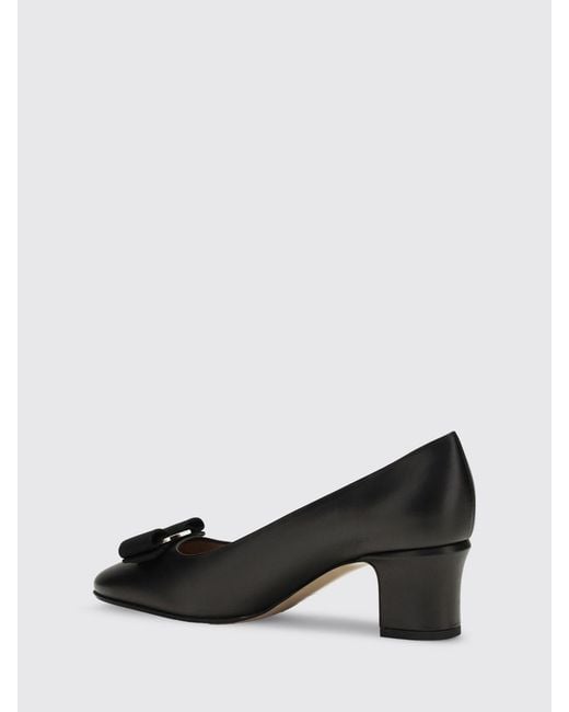 Ferragamo Black Vara Bow Leather Pumps