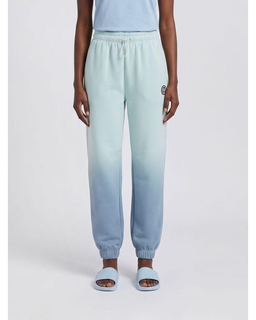 Philipp Plein Blue Abstract Print Jersey Jogging Trousers With Mid-Rise Waist