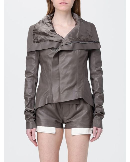 Rick Owens Gray Naska Leather Jacket