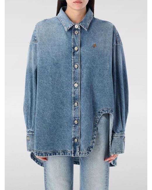 Camicia Di Jeans Con Logo di The Attico in Blue