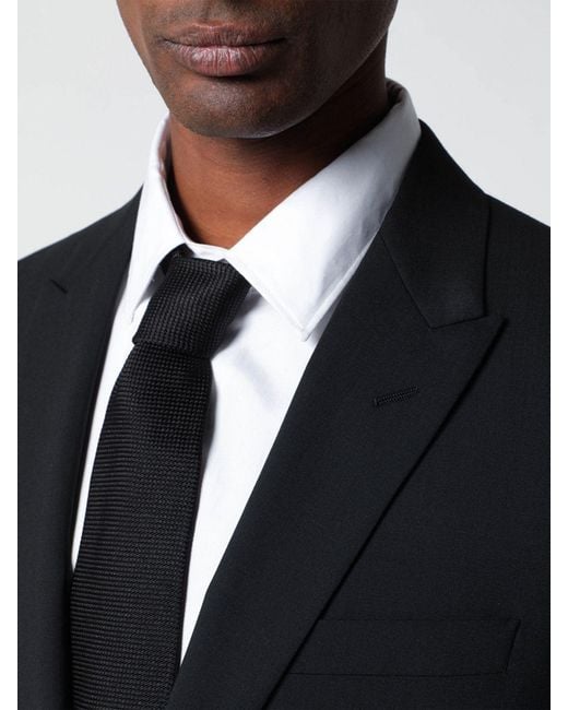 Lardini Black Single-Breasted Wool Blend Dress for men