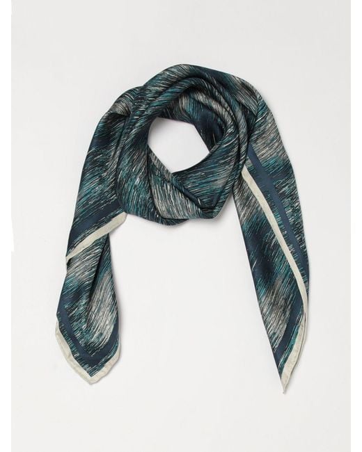 Max Mara Blue Printed Silk Foulard