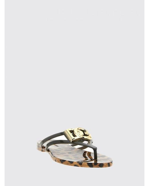 Dolce & Gabbana White Dolce &Amp Gabbana Rubber Flip Flops With Dg Monogram