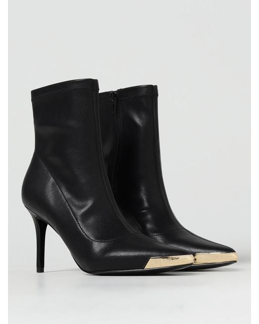 Versace Jeans Couture Black Flat Ankle Boots