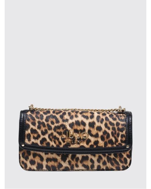 Liu Jo Gray Faux Leather Animal Print Bag