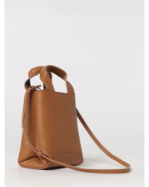 Hogan Brown Grained Leather Handbag