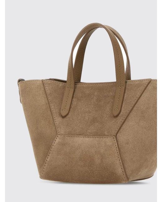 Brunello Cucinelli Natural Bc Duo Suede Tote Bag
