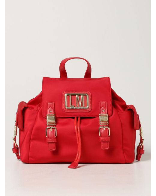 love moschino red backpack