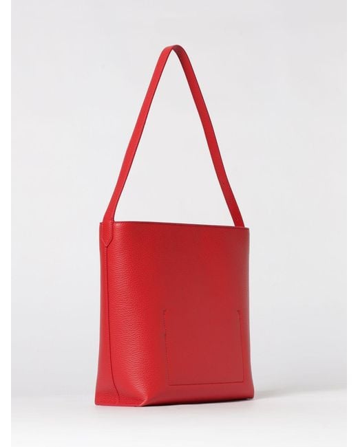 Coccinelle Red C-Me Lock Grained Leather Bag