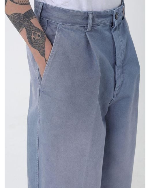 Marni Blue Cotton Wide-Leg Trousers for men
