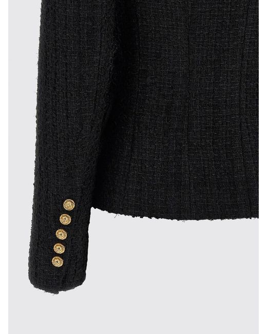 Balmain Black Double-Breasted Wool Blend Blazer