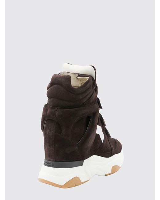 Isabel Marant Brown Balskee Suede High-Top Wedge Trainers