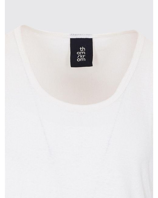 Thom Krom White Basic Cotton And Linen Tank Top for men