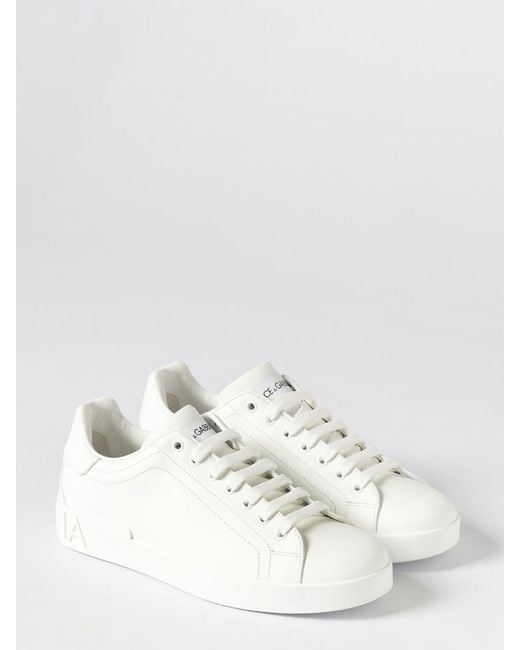 Dolce & Gabbana White Dolce &Amp Gabbana Portofino Leather Sneakers for men