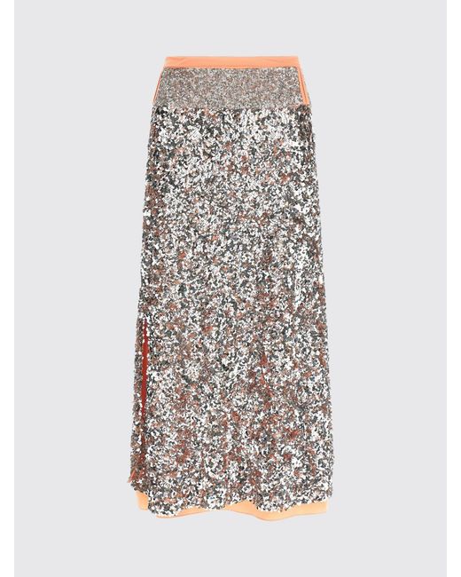 Rabanne Gray Sequin Midi Skirt