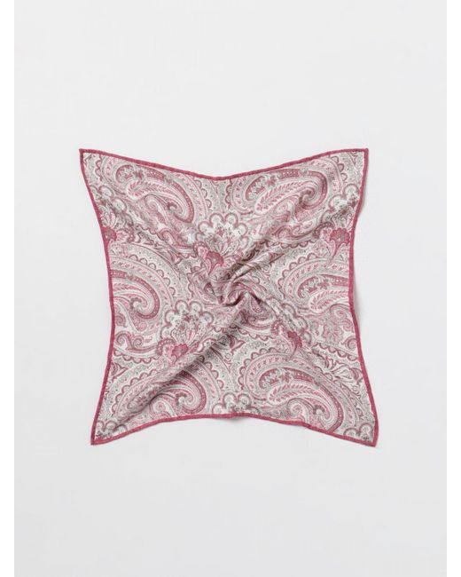 Pochette in seta con motivo paisley jacquard di Brunello Cucinelli in Pink da Uomo