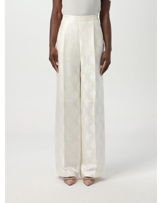Fendi White Wide Leg Floral Pants