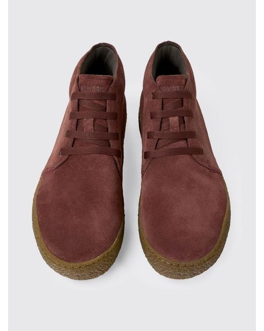 Camper Brown Peu Terreno Suede Ankle Boots for men