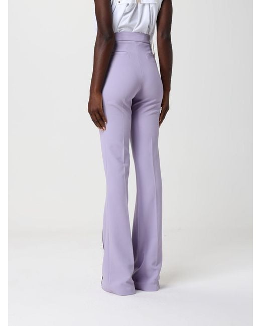 Elisabetta Franchi Purple Crepe Trousers