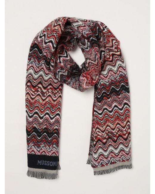 Missoni Schal Aus Reiner Schurwolle Mit Mehrfarbigem Abstraktem Muster in Multicolor für Herren