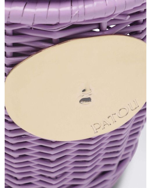 Patou Purple Wicker Bucket Bag