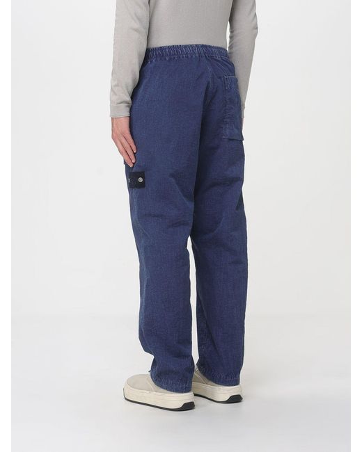 Stone Island Blue Tc Nylon Wide-Leg Trousers for men