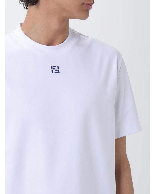Fendi White Ff Cotton T-Shirt for men