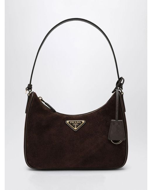 Prada Black Re-Edition 2005 Suede Bag